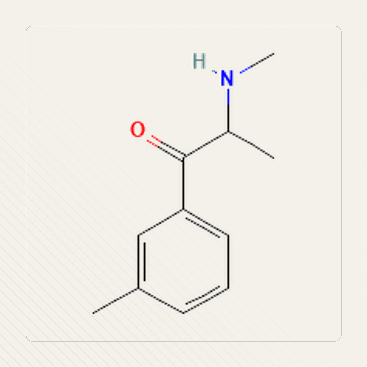 3-MMC 3-metylometkatynon, a molekulaszerkezet oktató ábrája